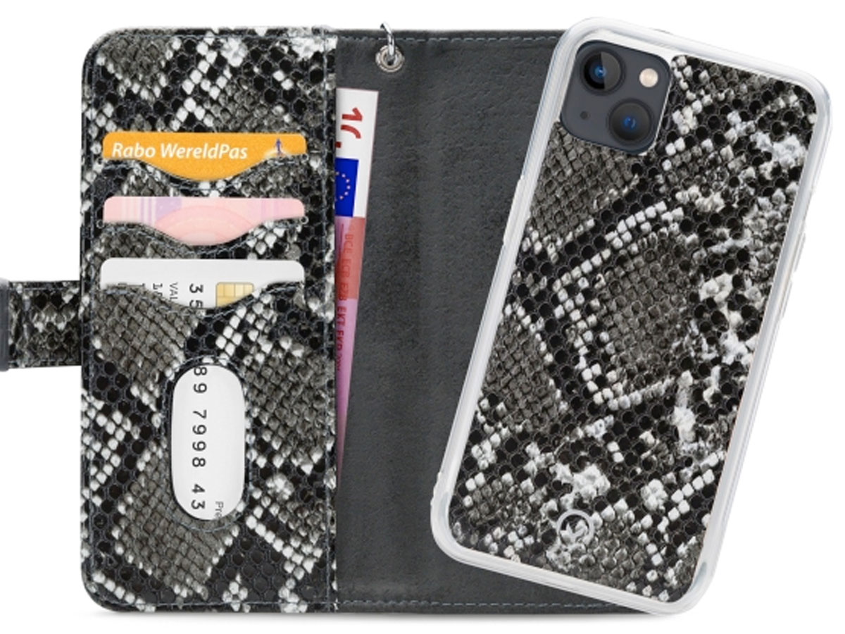 Mobilize 2in1 Magnet Zipper Case Black Snake - iPhone 13 hoesje