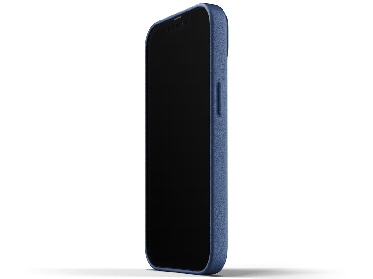 Mujjo Full Leather Case Monaco Blue - iPhone 13 Hoesje Leer