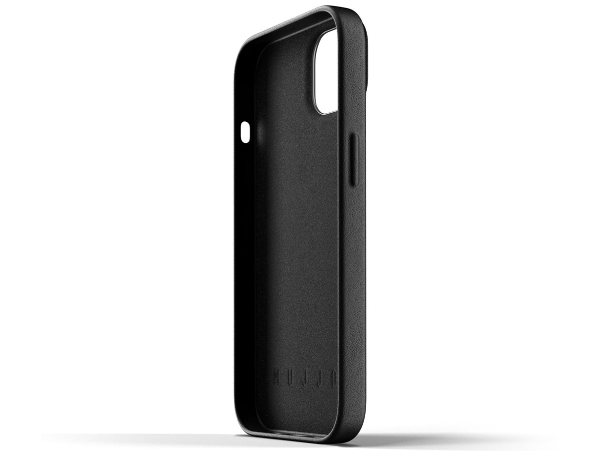 Mujjo Full Leather Wallet Case Black - iPhone 13 Hoesje Leer