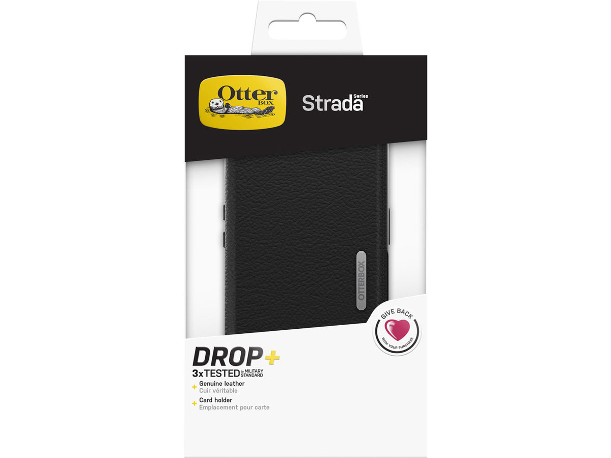 Otterbox Strada Leather Folio Zwart - iPhone 13 hoesje