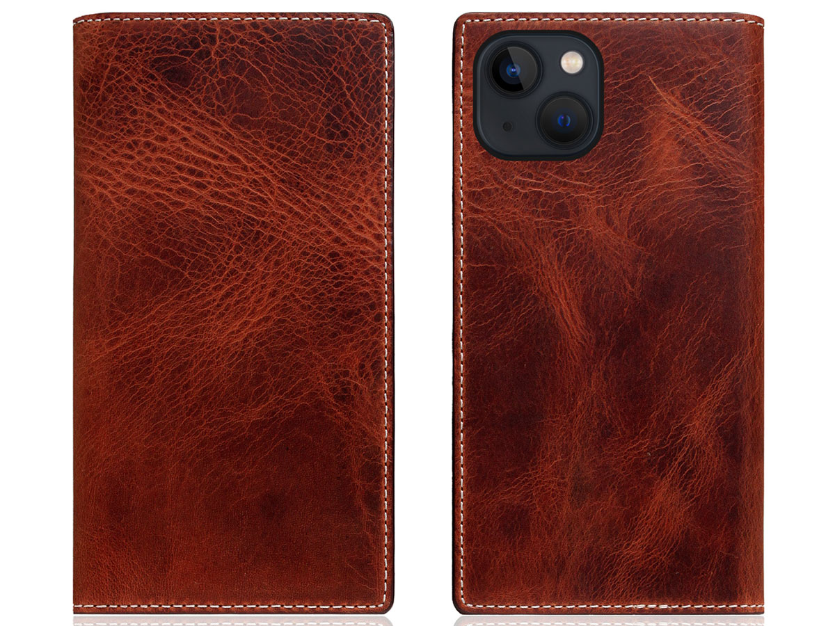 SLG Design D7 Italian Wax Leer Bruin - iPhone 13 hoesje