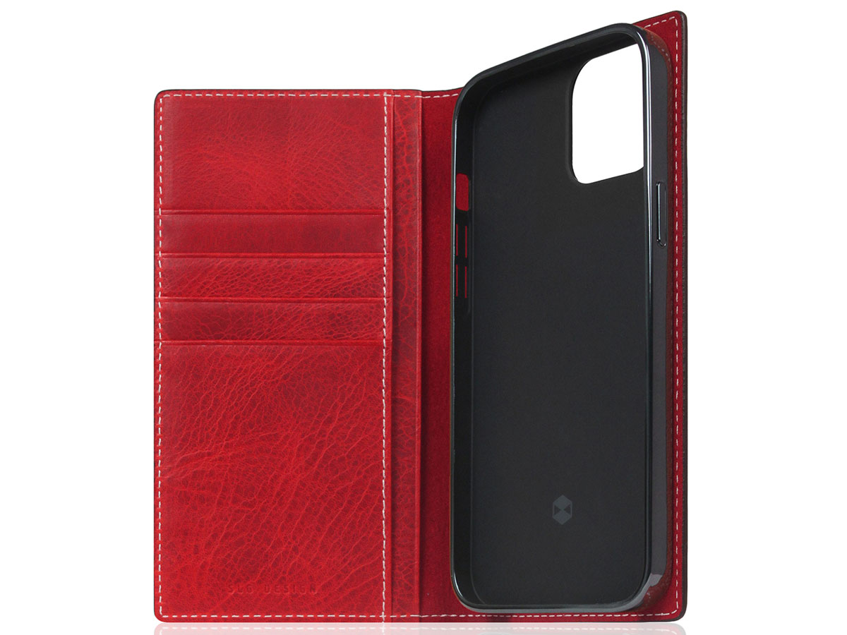 SLG Design D7 Italian Wax Leer Rood - iPhone 13 hoesje