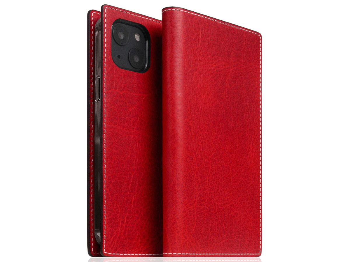 SLG Design D7 Italian Wax Leer Rood - iPhone 13 hoesje