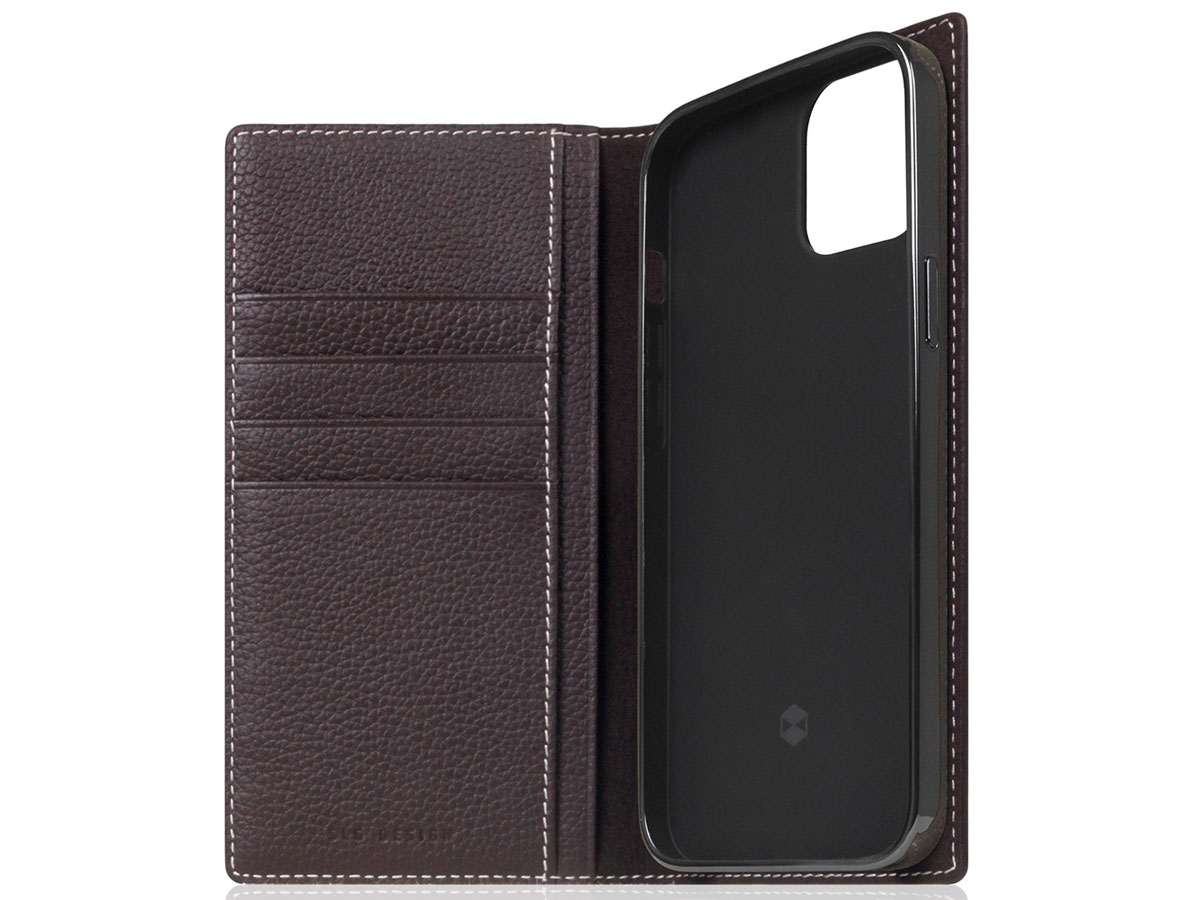 SLG Design D8 Folio Leer Brown Cream - iPhone 13 hoesje