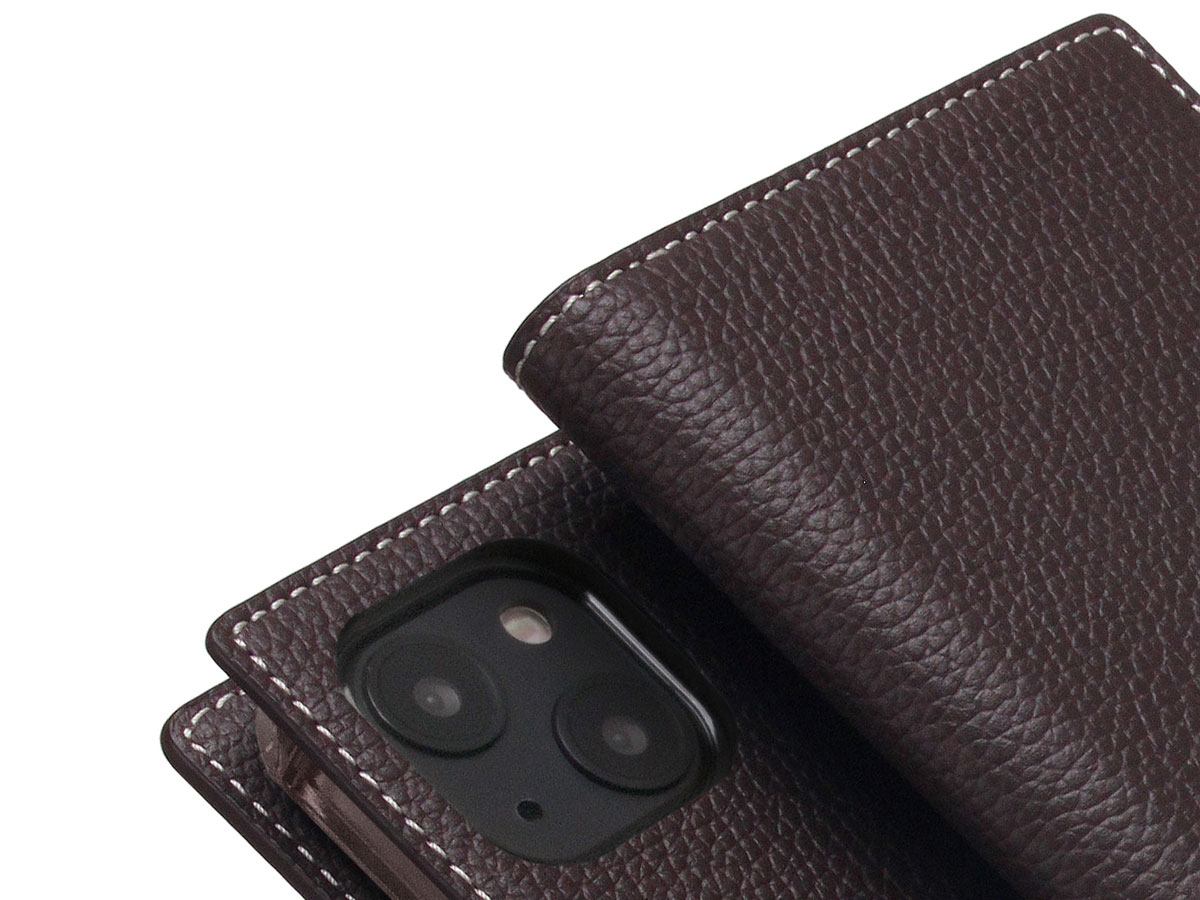 SLG Design D8 Folio Leer Brown Cream - iPhone 13 hoesje