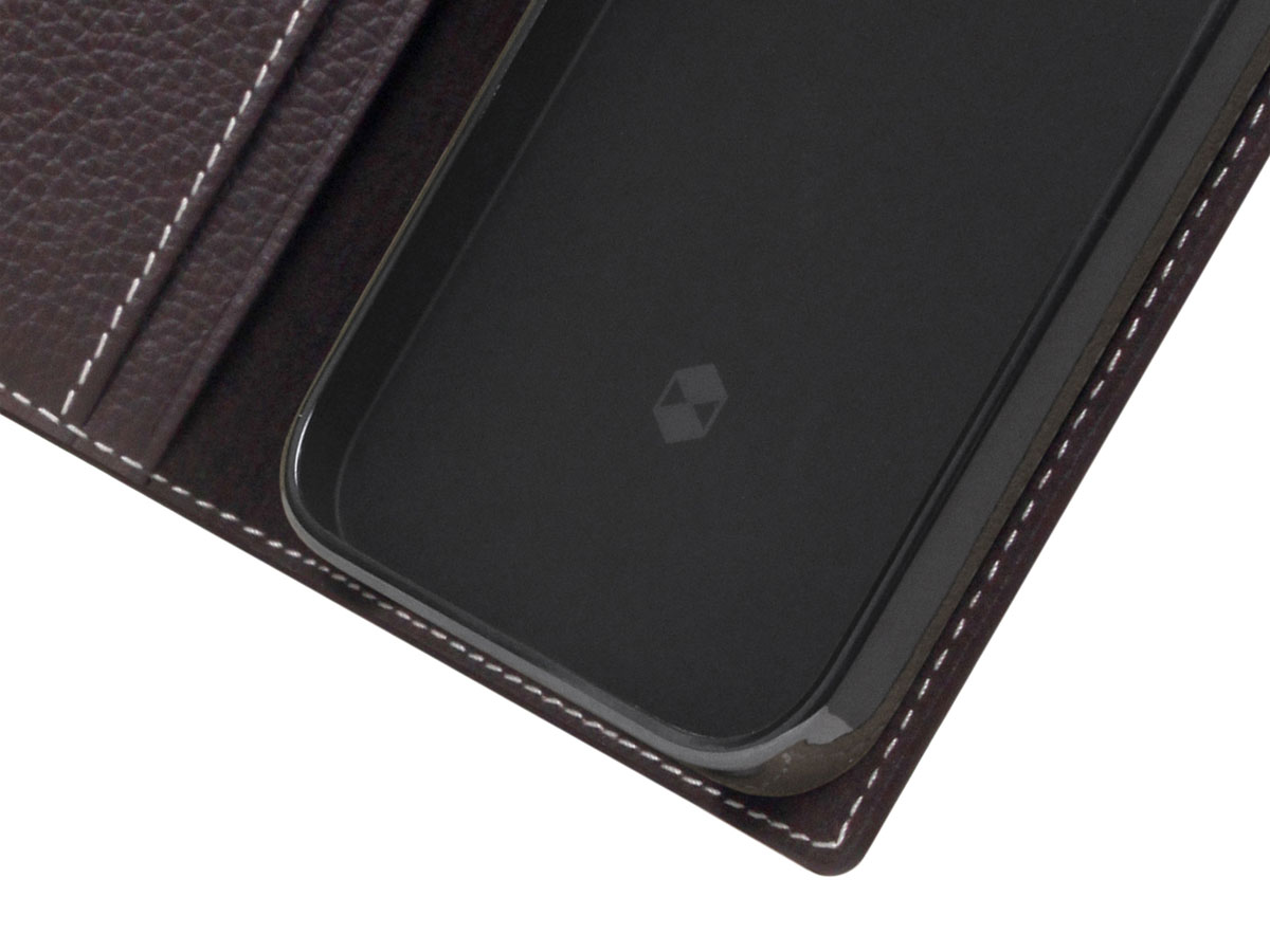 SLG Design D8 Folio Leer Brown Cream - iPhone 13 hoesje