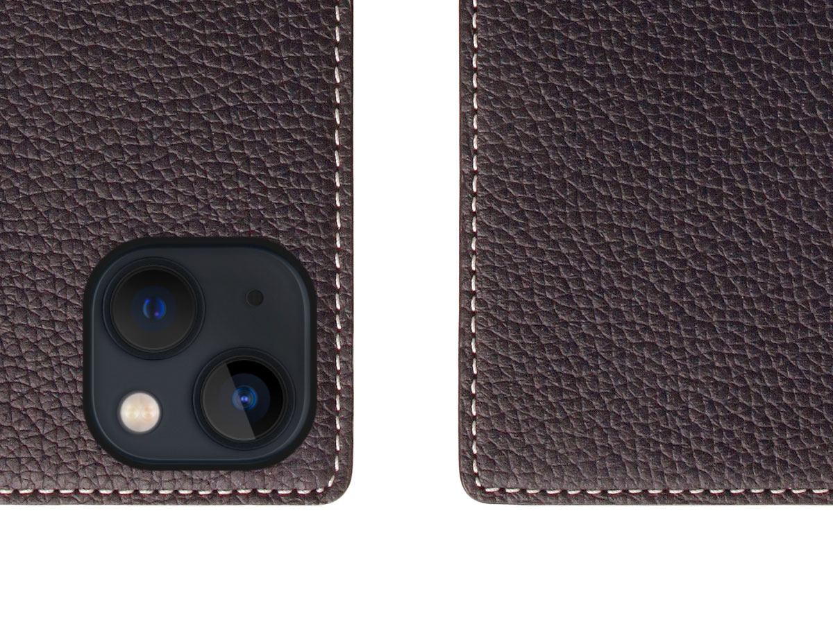 SLG Design D8 Folio Leer Brown Cream - iPhone 13 hoesje