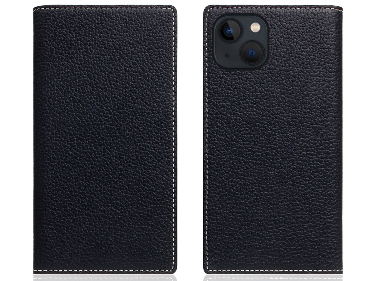 SLG Design D8 Folio Leer Black Blue - iPhone 13 hoesje