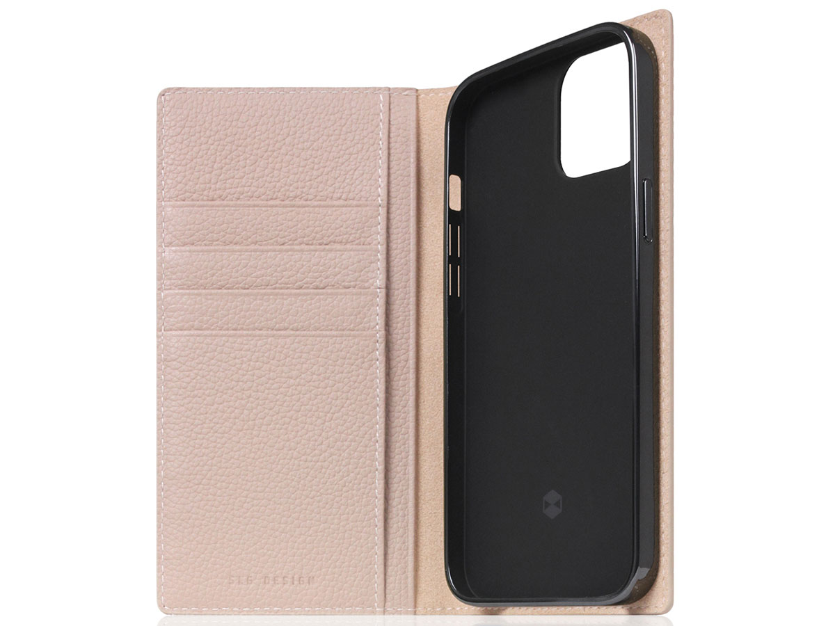 SLG Design D8 Folio Leer Light Cream - iPhone 13 hoesje