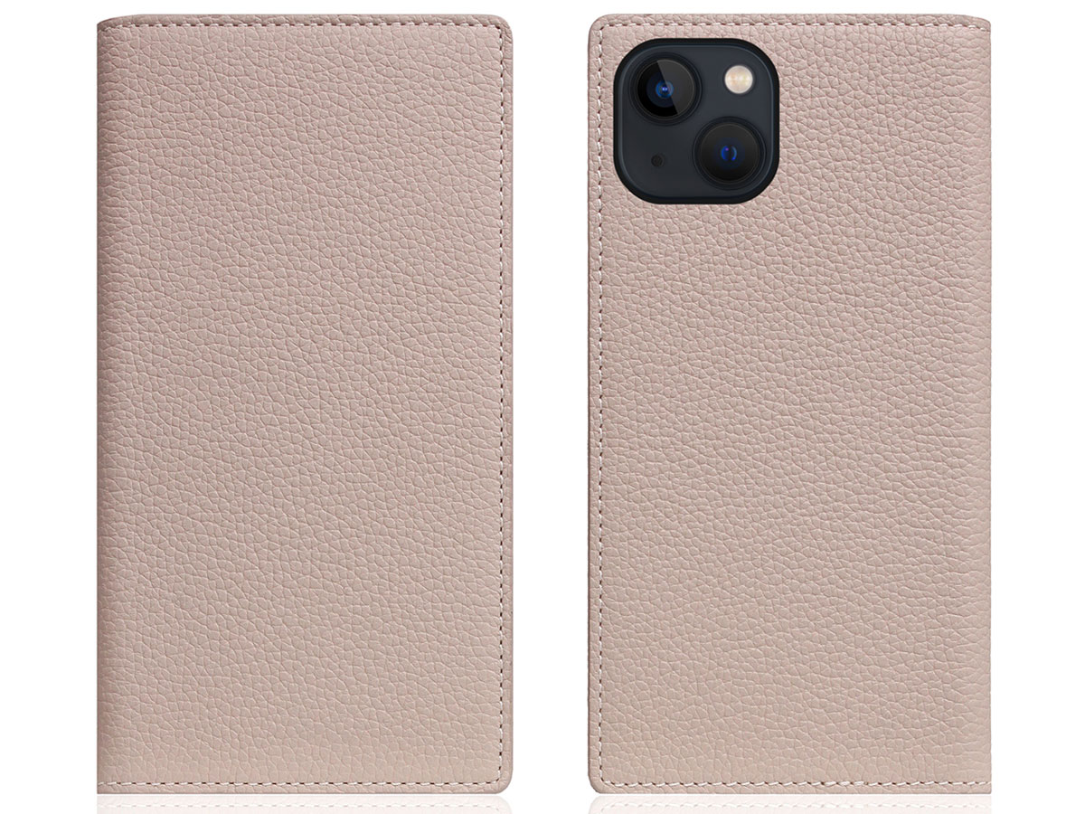 SLG Design D8 Folio Leer Light Cream - iPhone 13 hoesje