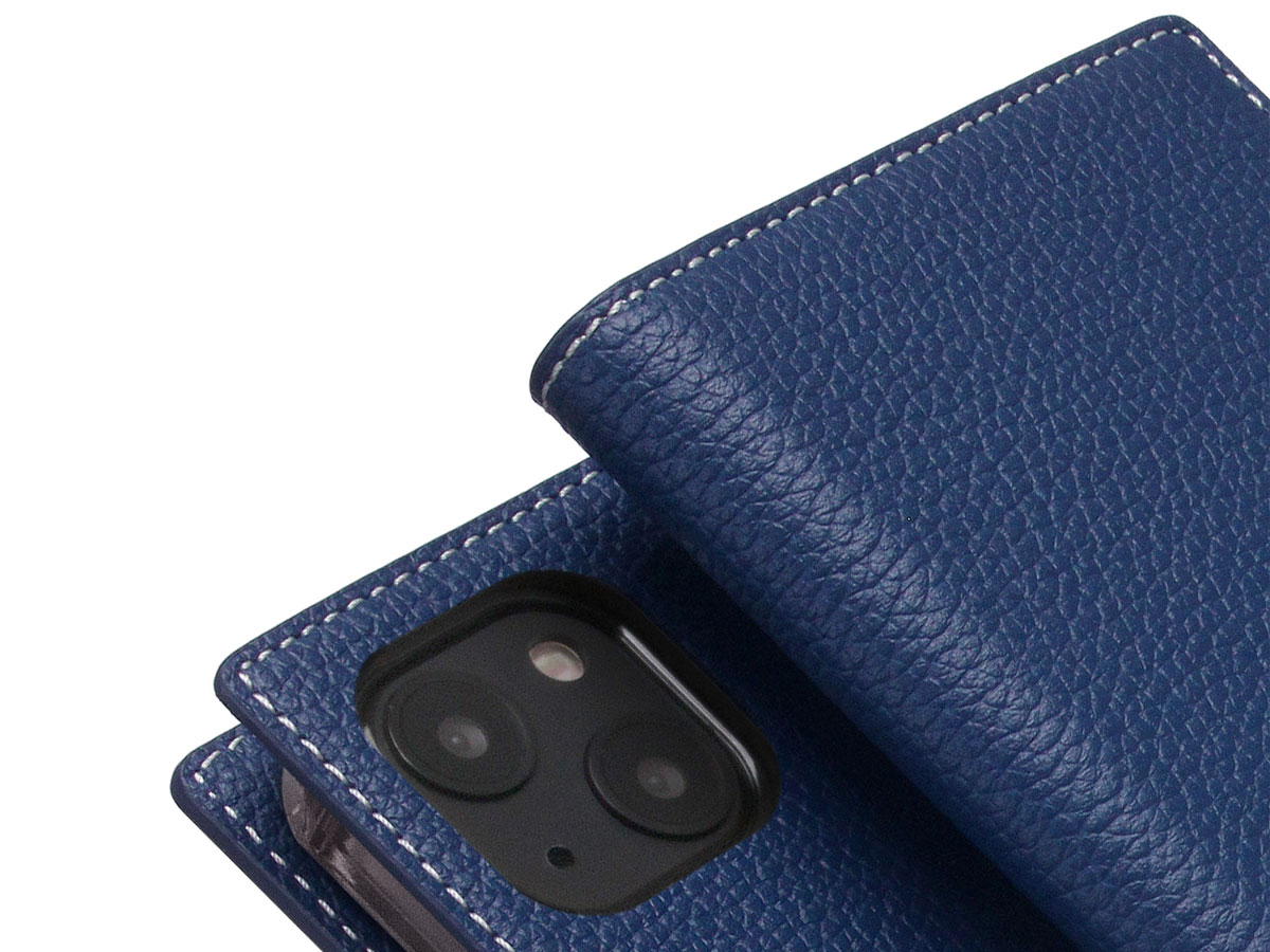 SLG Design D8 Folio Leer Navy Blue - iPhone 13 hoesje