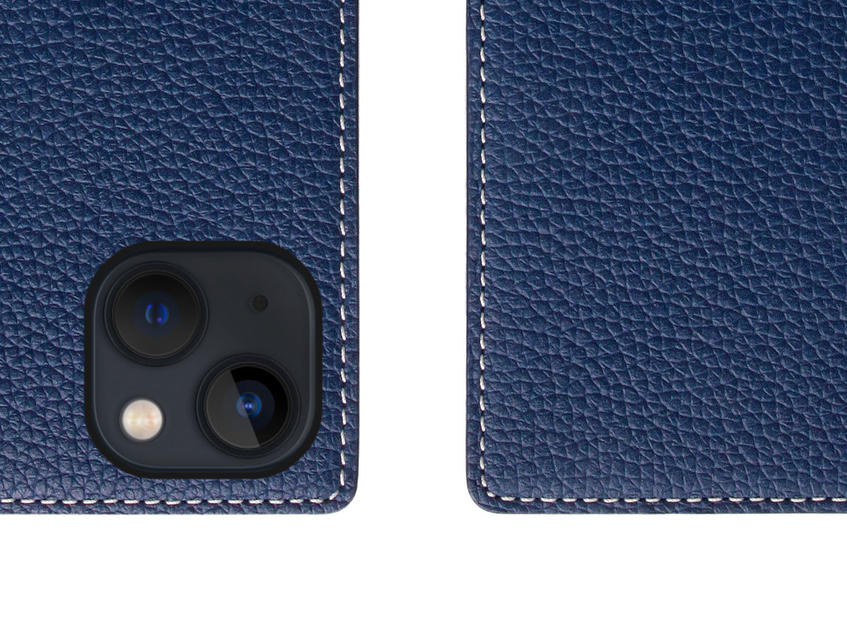 SLG Design D8 Folio Leer Navy Blue - iPhone 13 hoesje