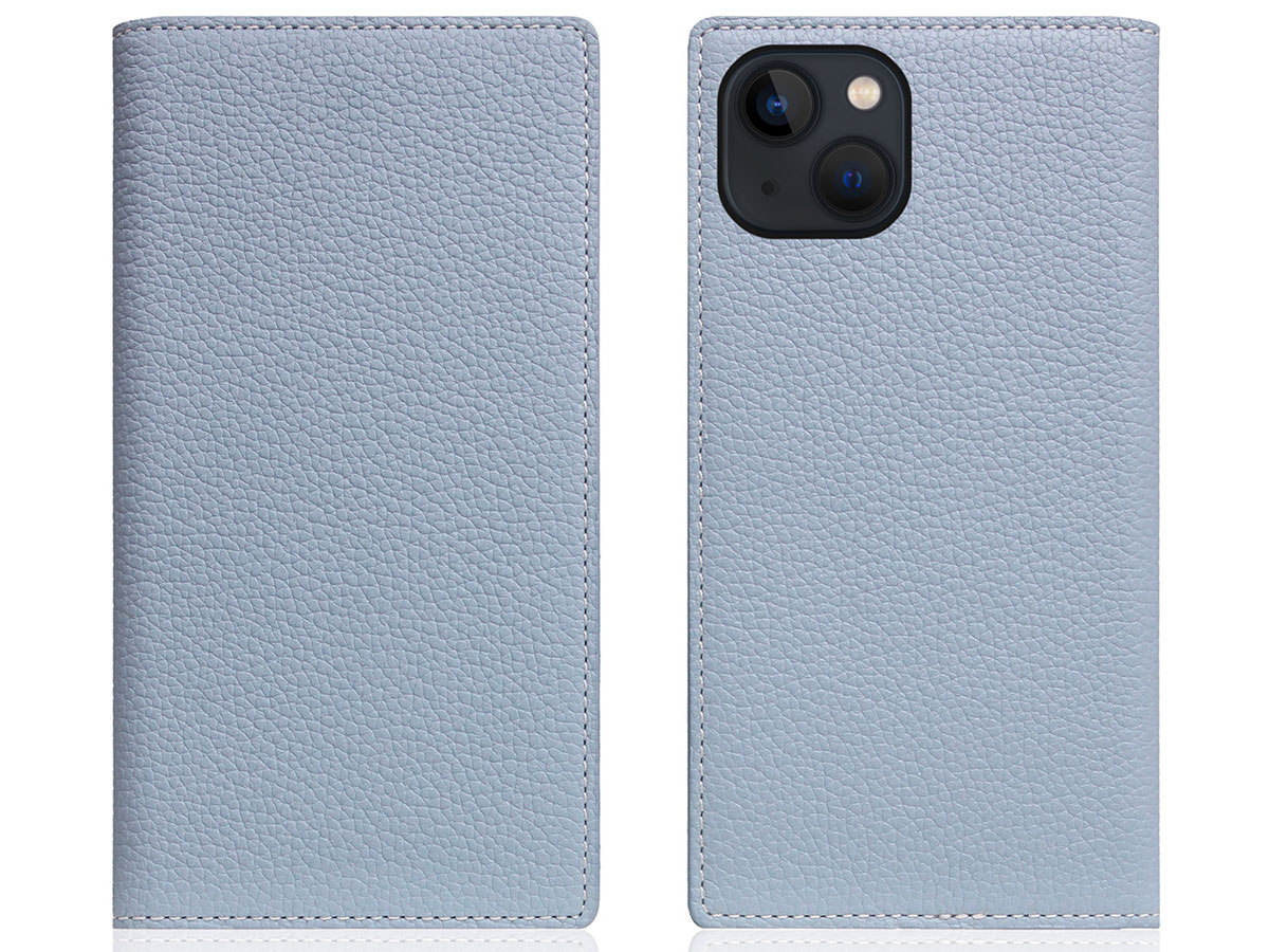 SLG Design D8 Folio Leer Powder Blue - iPhone 13 hoesje