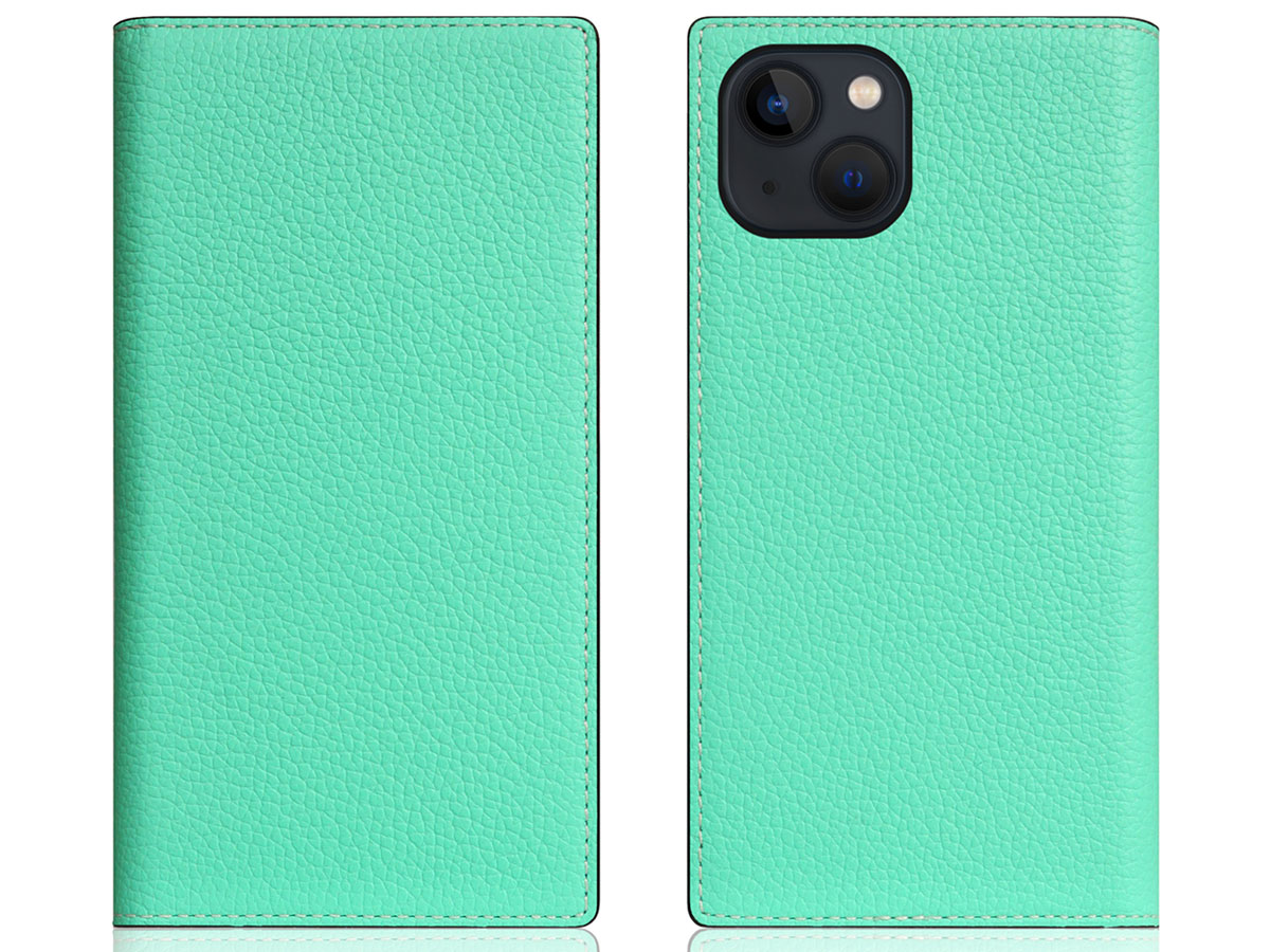 SLG Design D8 Folio Leer Teal - iPhone 13 hoesje