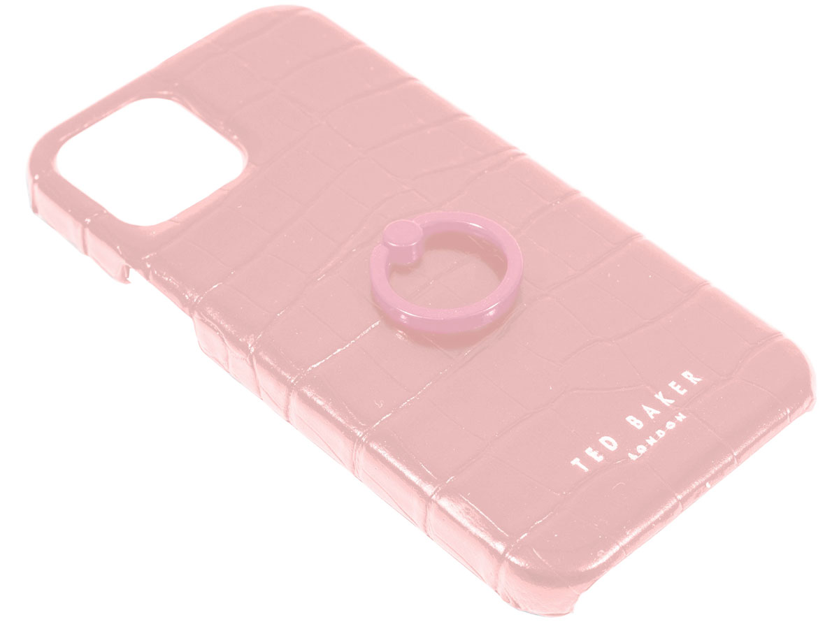Ted Baker Croco Fingerloop Case Roze - iPhone 13 Hoesje