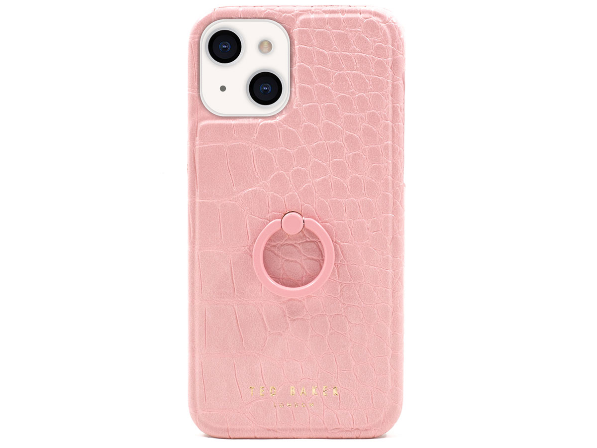 Ted Baker Croco Fingerloop Case Roze - iPhone 13 Hoesje