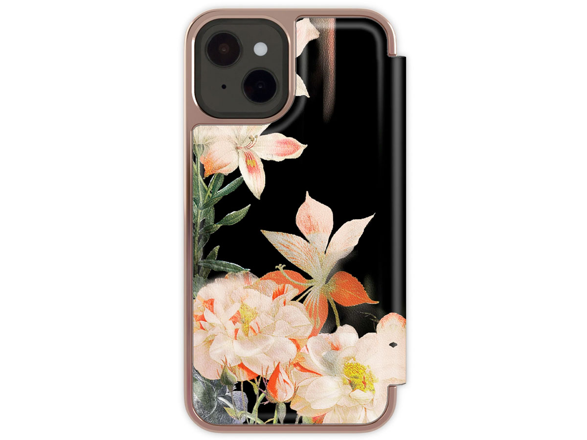Ted Baker Opulent Bloom Mirror Folio Case - iPhone 13 Hoesje