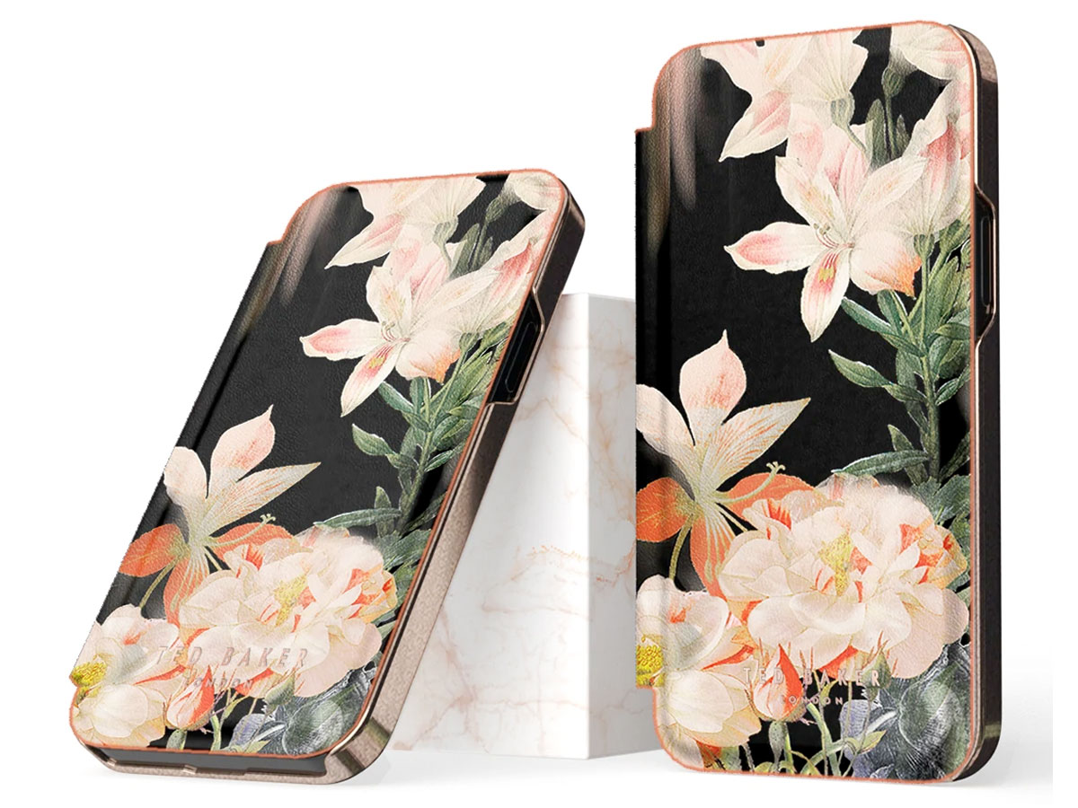 Ted Baker Opulent Bloom Mirror Folio Case - iPhone 13 Hoesje