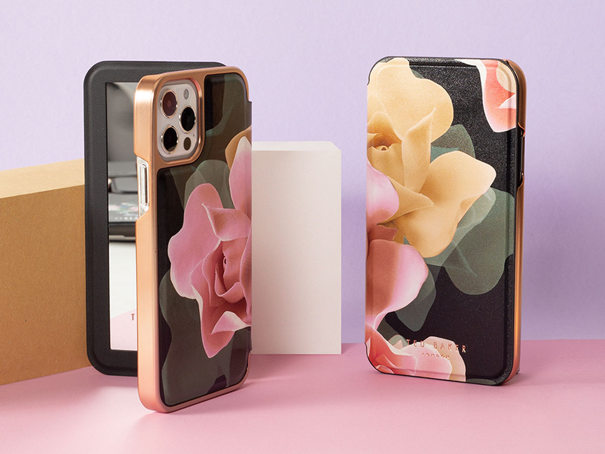 Ted Baker Porcelain Rose Mirror Folio Case - iPhone 13 hoesje