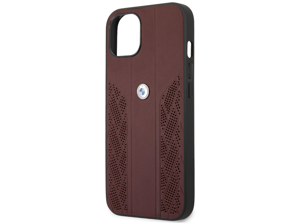 BMW Signature Leather Seat Case Rood - iPhone 13 Mini hoesje