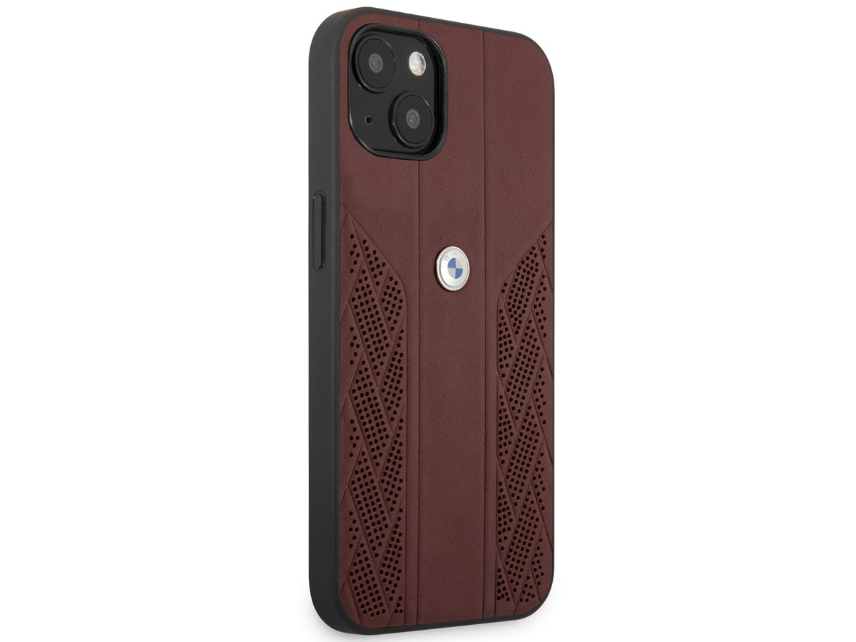 BMW Signature Leather Seat Case Rood - iPhone 13 Mini hoesje