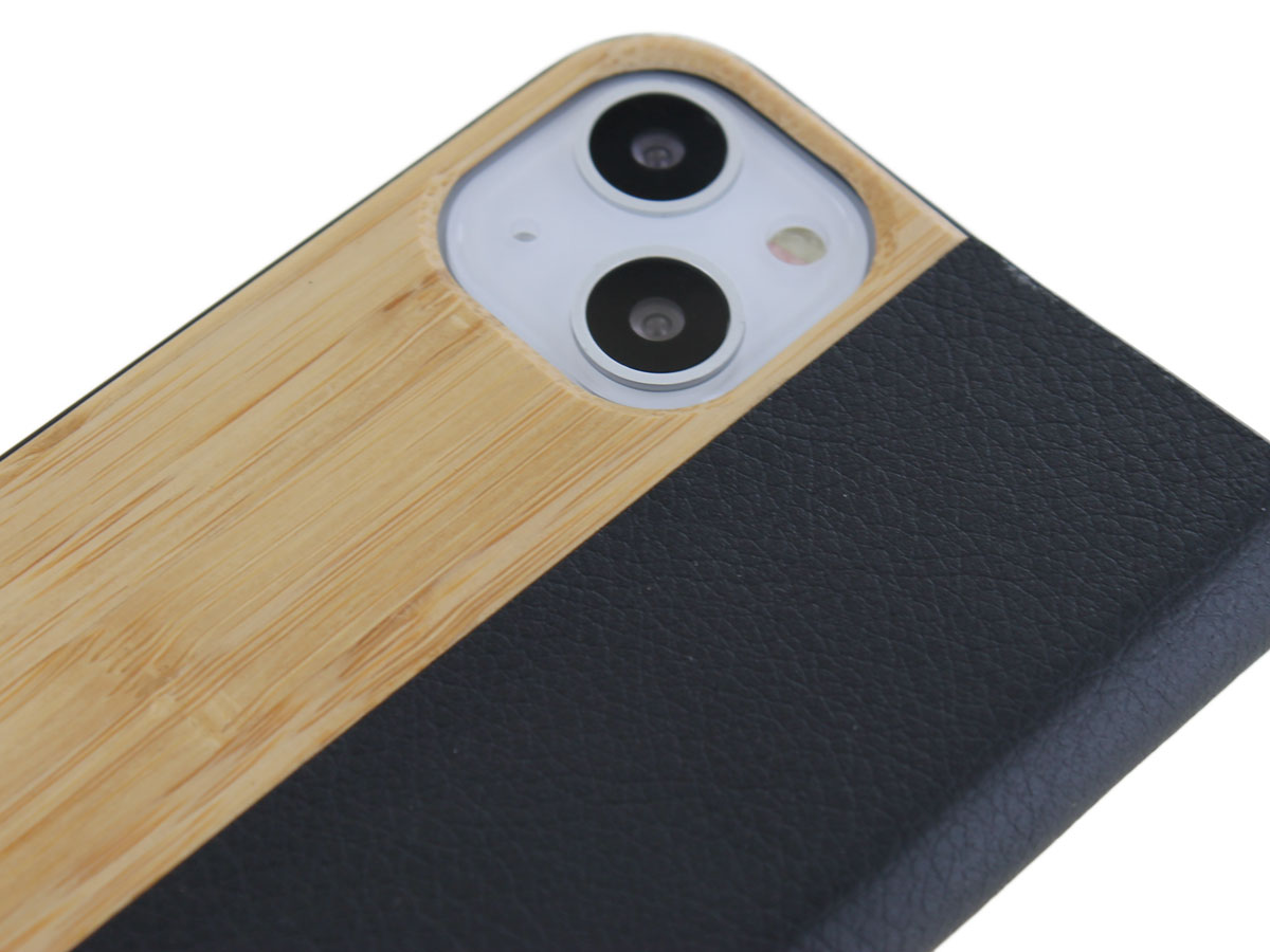 Wooden Bookcase Bamboo - Houten iPhone 13 Mini hoesje