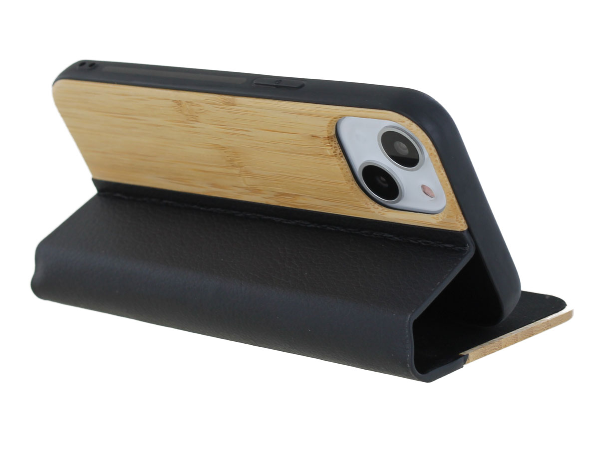 Wooden Bookcase Bamboo - Houten iPhone 13 Mini hoesje