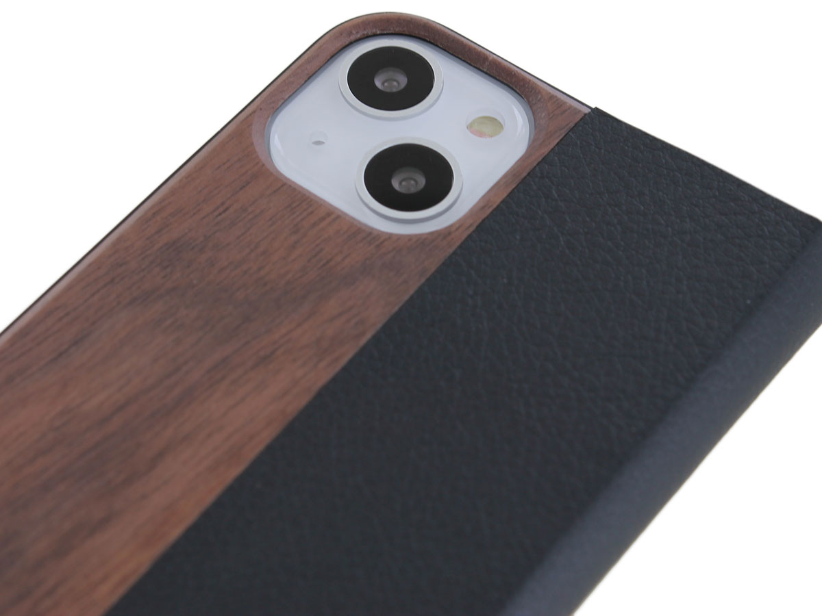 Wooden Bookcase Walnut - Houten iPhone 13 Mini hoesje