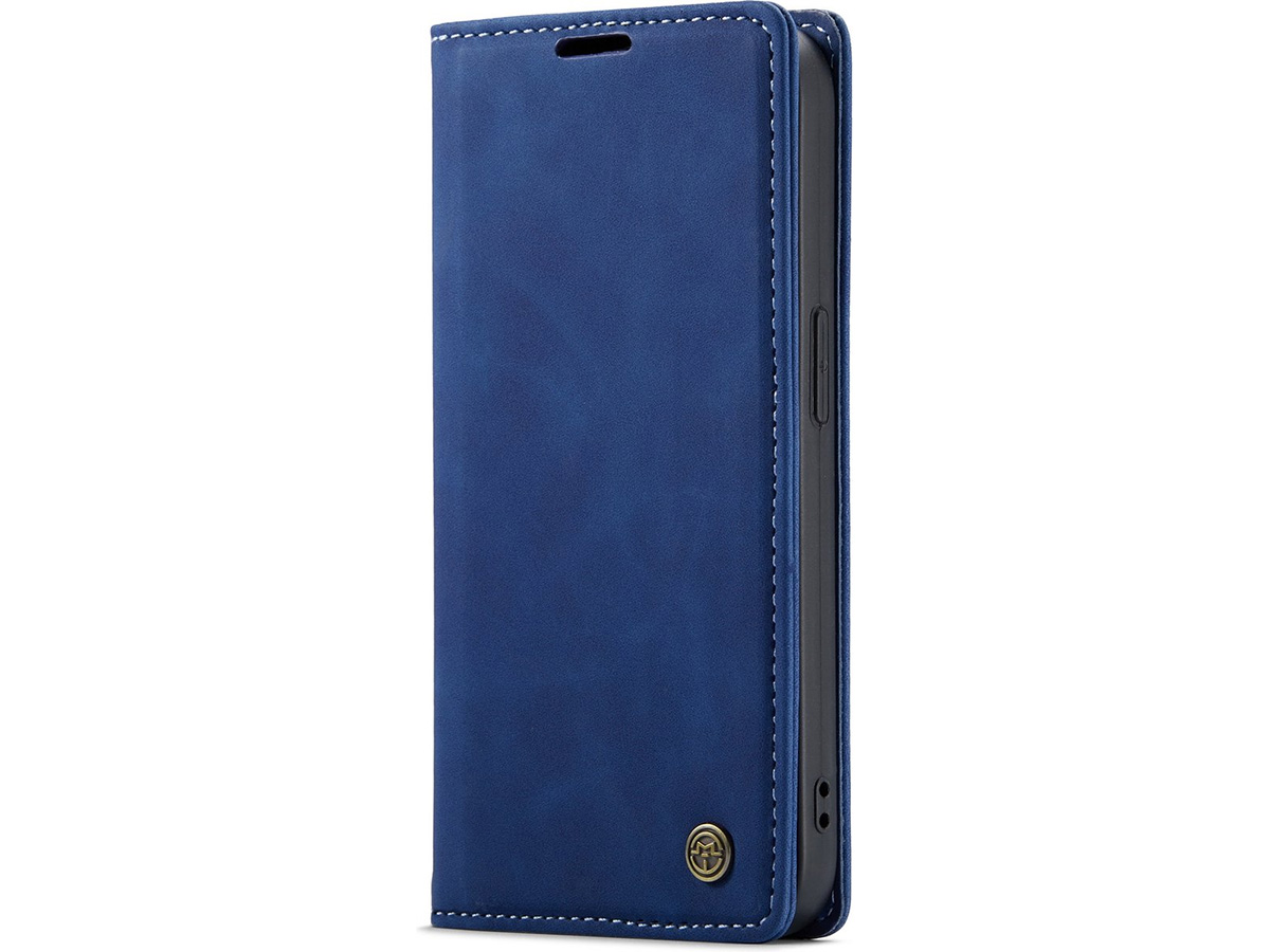 CaseMania Vintage Slim Bookcase Donkerblauw - iPhone 13 Mini hoesje