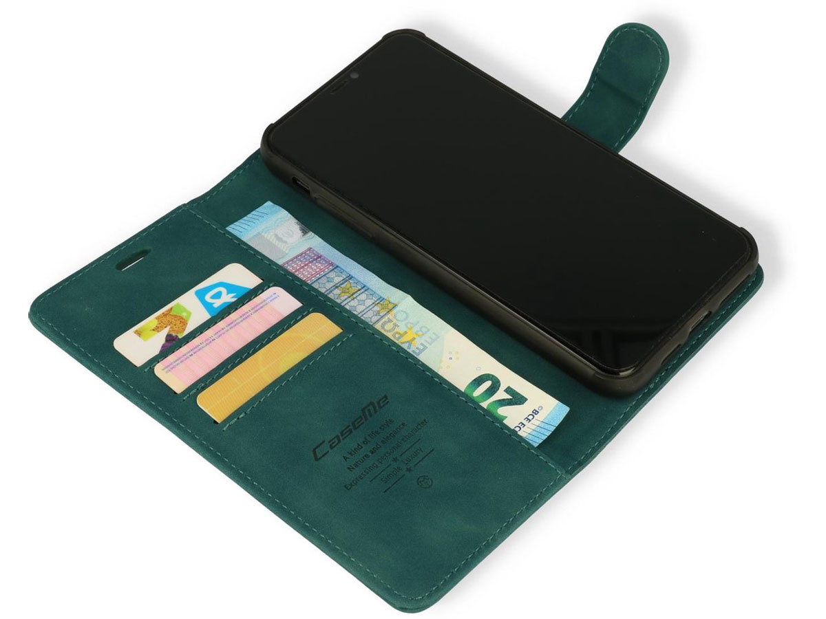 CaseMe 2in1 Magnetic Bookcase Groen - iPhone 13 Mini Hoesje