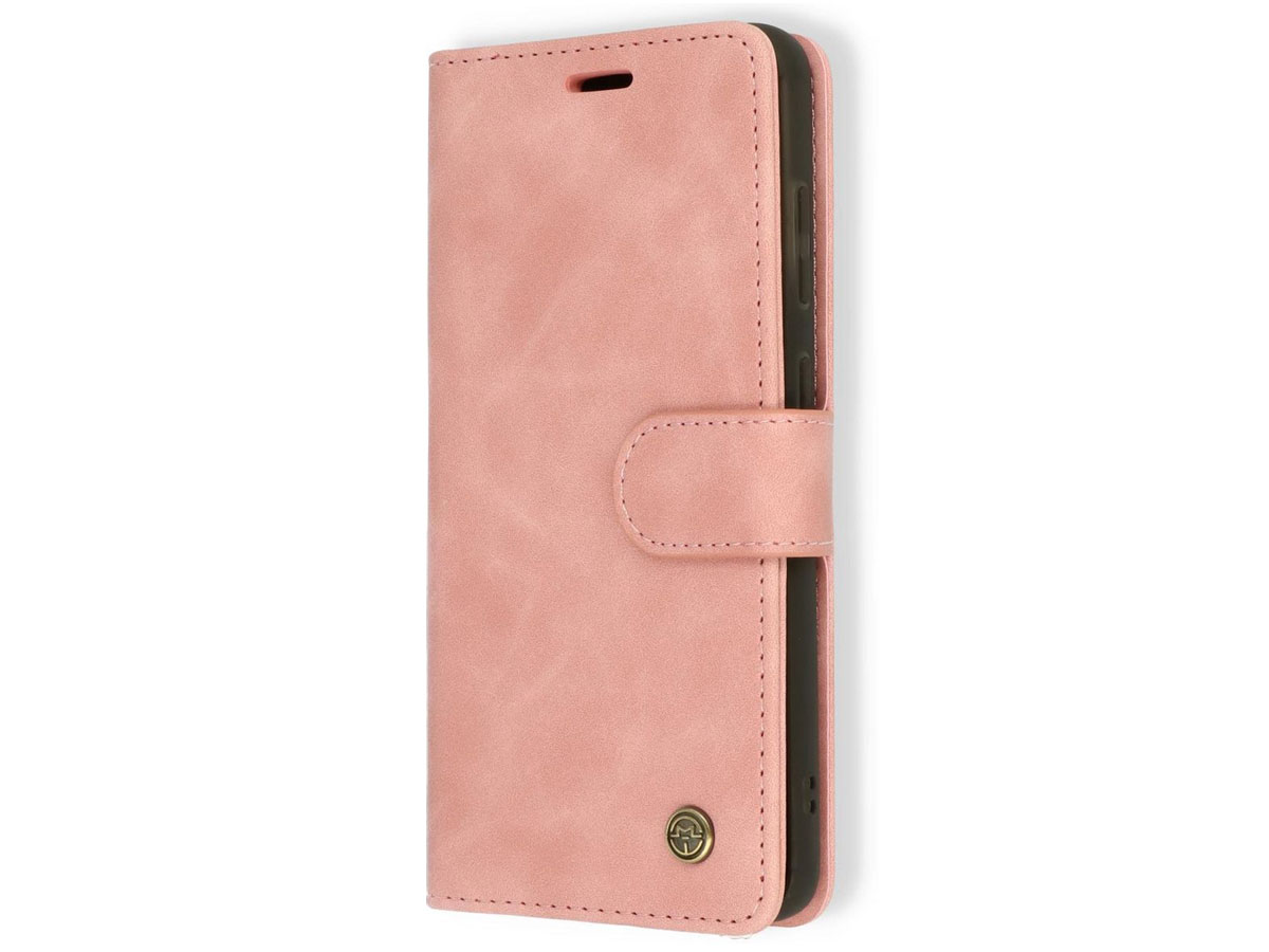 CaseMe 2in1 Magnetic Bookcase Roze - iPhone 13 Mini Hoesje