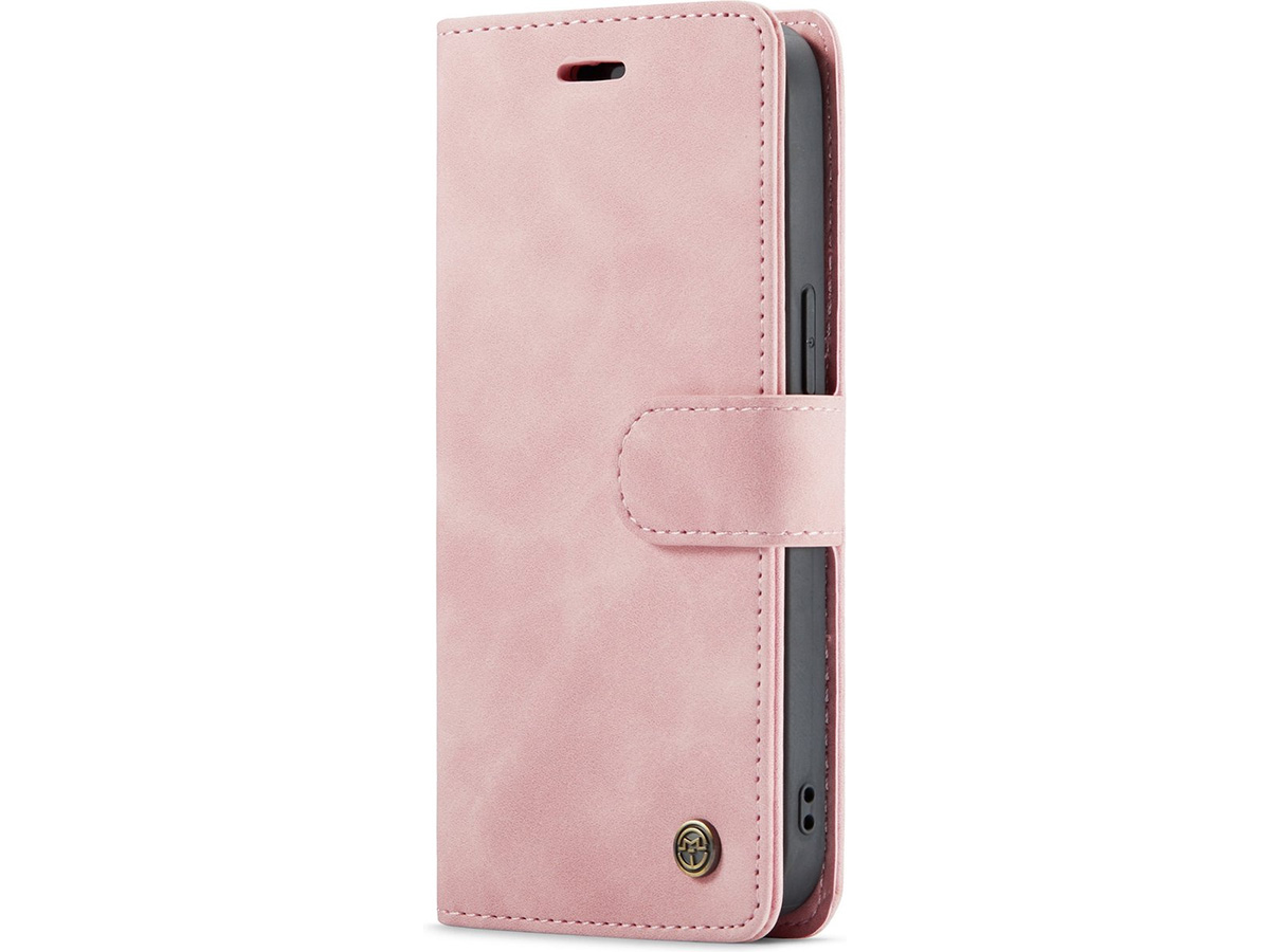 CaseMe 2in1 Magnetic Bookcase Roze - iPhone 13 Mini Hoesje