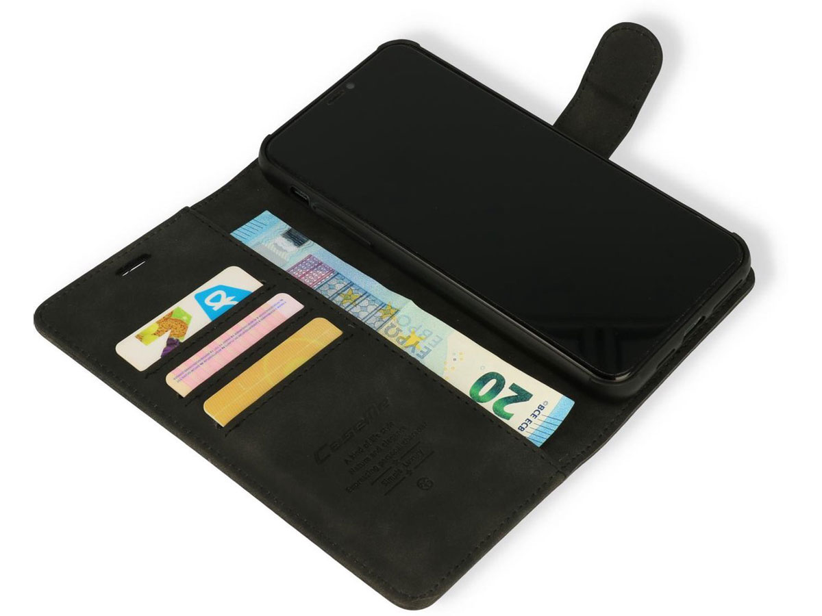 CaseMe 2in1 Magnetic Bookcase Zwart - iPhone 13 Mini Hoesje