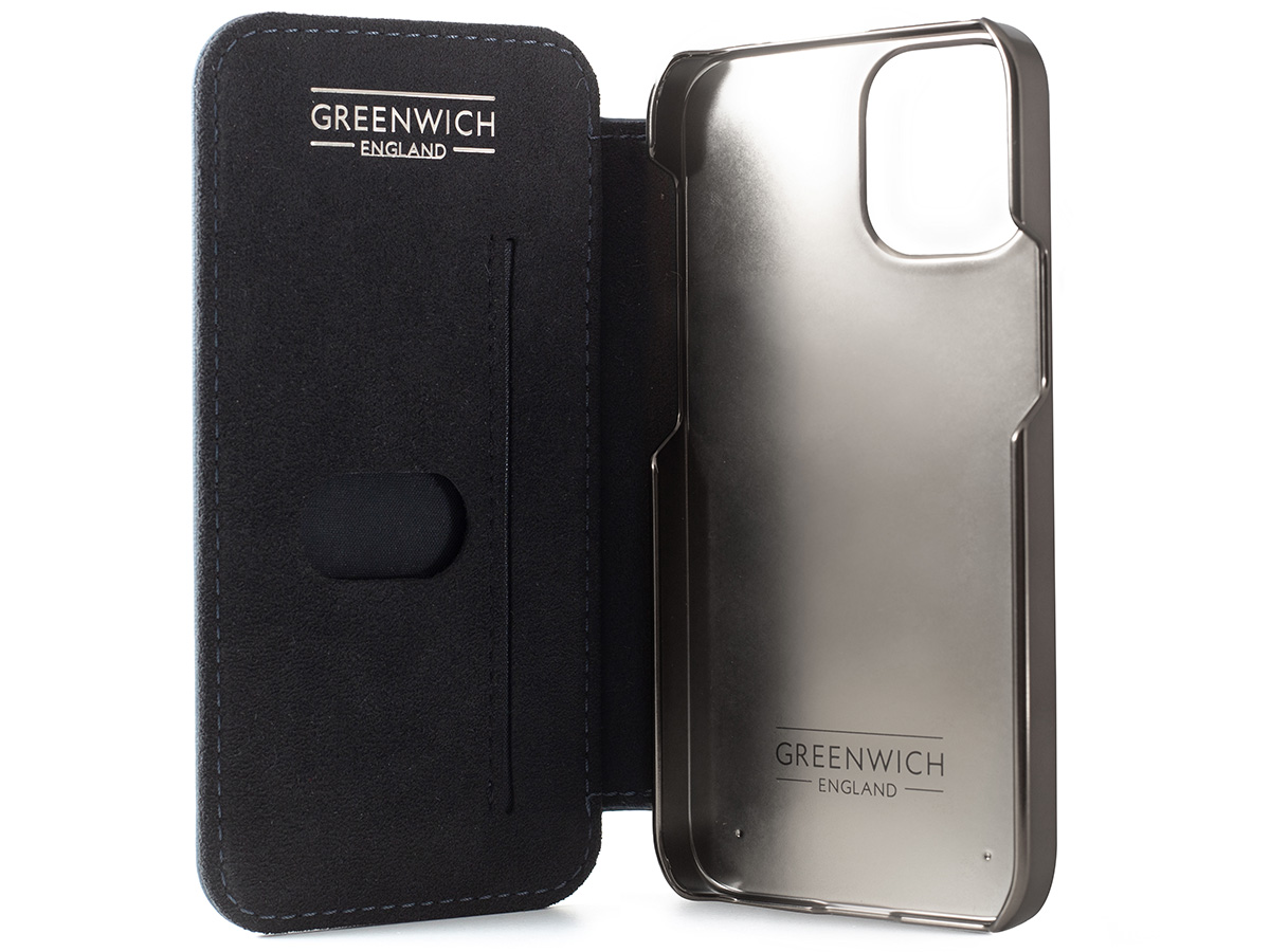 Greenwich Blake MagSafe Alcantara Folio Beluga - iPhone 13 Mini Hoesje