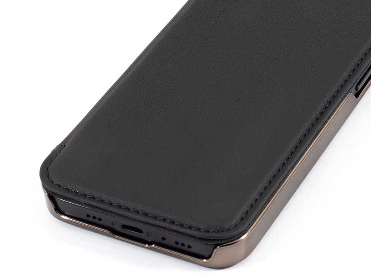 Greenwich Blake MagSafe Leather Folio Beluga - iPhone 13 Mini Hoesje