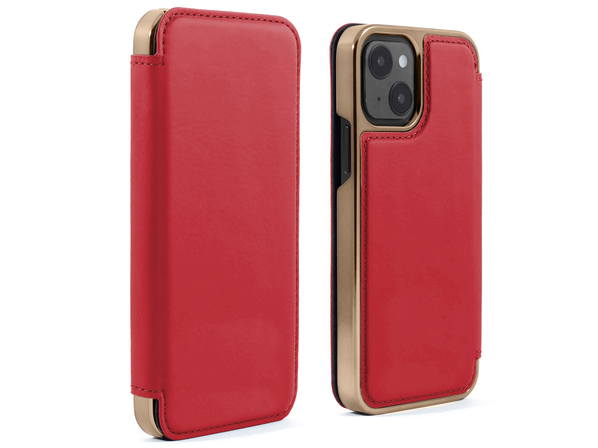 Greenwich Blake MagSafe Leather Folio Flash Red - iPhone 13 Mini Hoesje