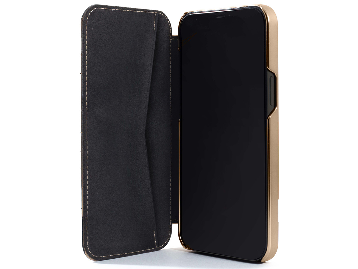 Greenwich Portland MagSafe Folio Beluga/Gold - iPhone 13 Mini Hoesje