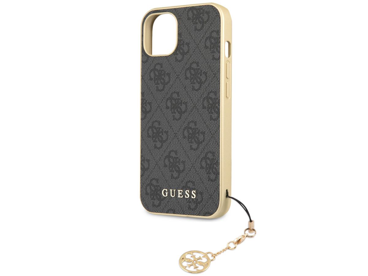 Guess 4G Monogram Charm Case Grijs - iPhone 13 Mini hoesje