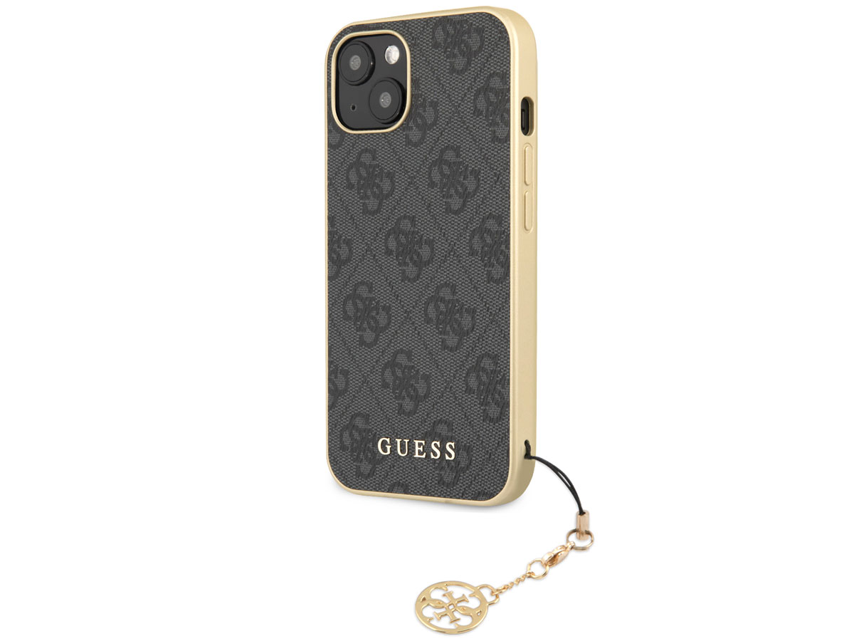 Guess 4G Monogram Charm Case Grijs - iPhone 13 Mini hoesje