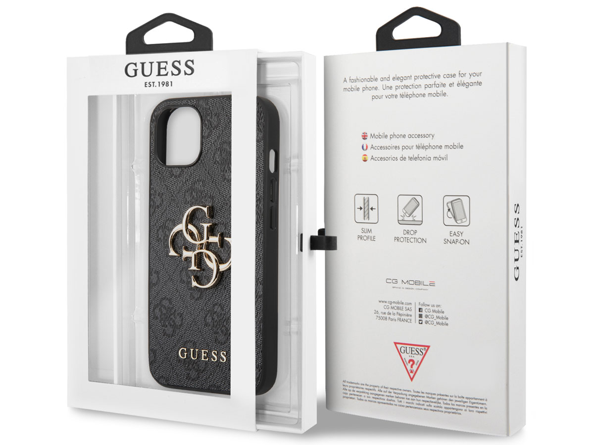 Guess Big 4G Monogram Case Grijs - iPhone 13 Mini hoesje