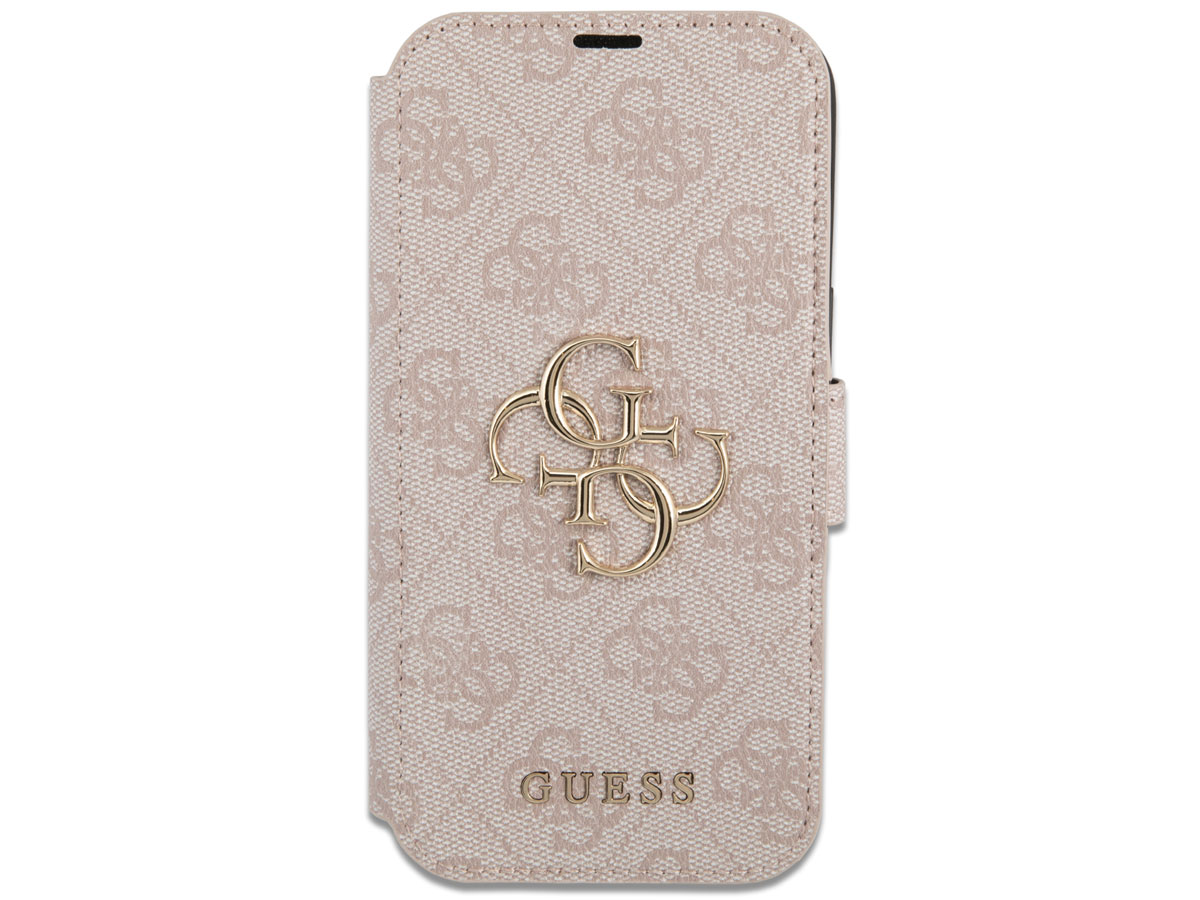 Guess Big 4G Monogram BookCase Roze - iPhone 13 Mini hoesje