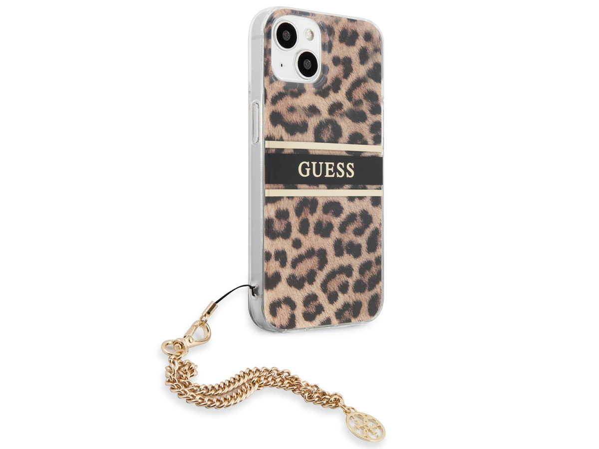 Guess Leopard Charm Case - iPhone 13 Mini hoesje