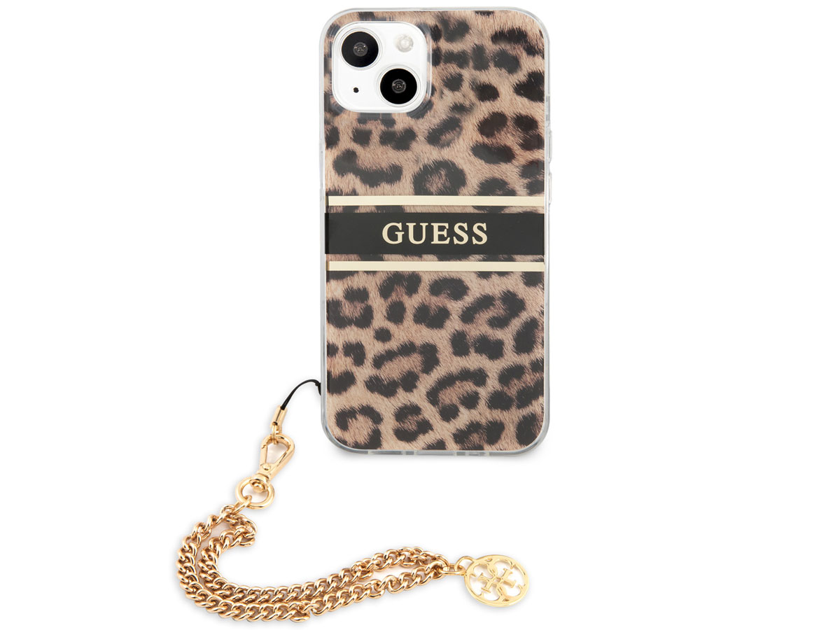 Guess Leopard Charm Case - iPhone 13 Mini hoesje