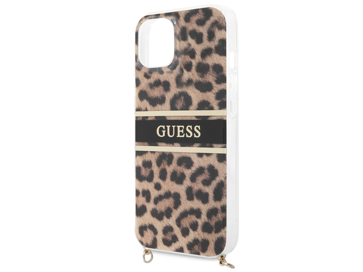 Guess Leopard Crossbody Case - iPhone 13 Mini hoesje