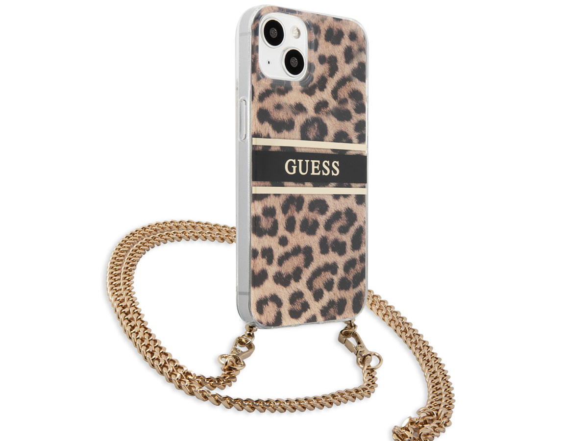 Guess Leopard Crossbody Case - iPhone 13 Mini hoesje