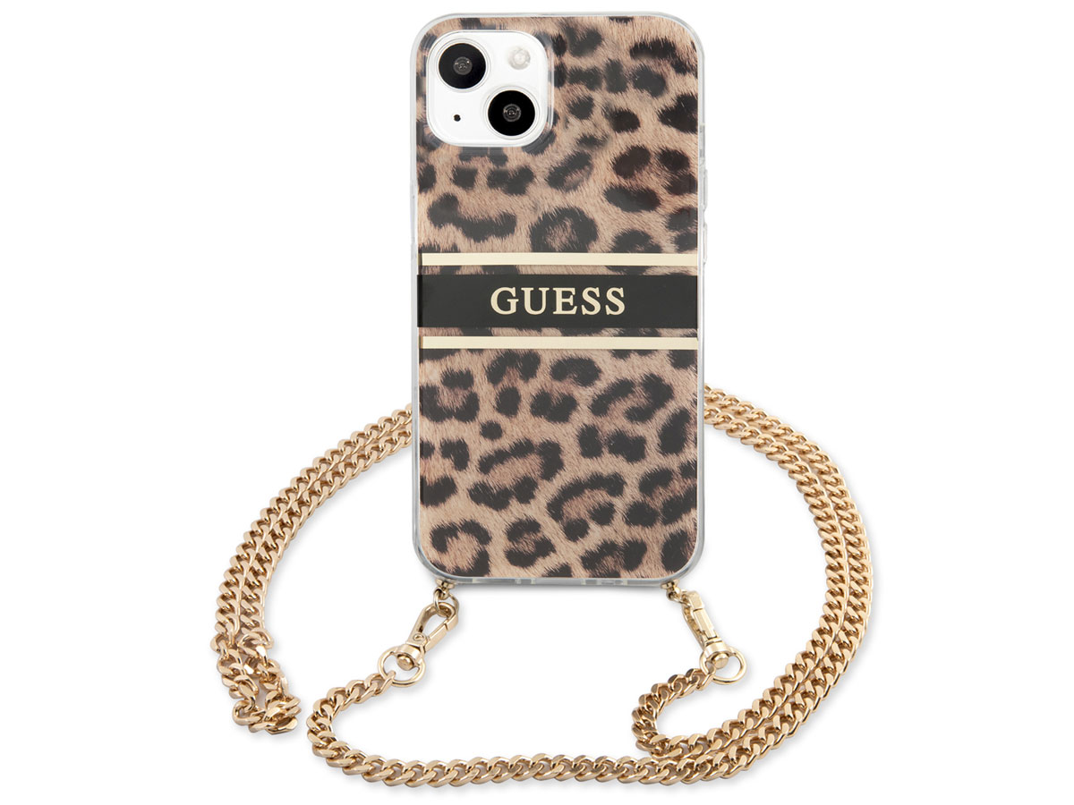 Guess Leopard Crossbody Case - iPhone 13 Mini hoesje