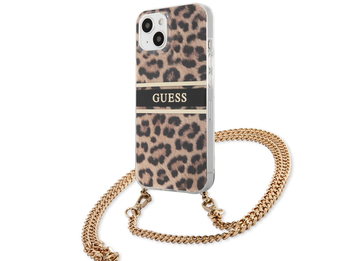 Guess Leopard Crossbody Case - iPhone 13 Mini hoesje