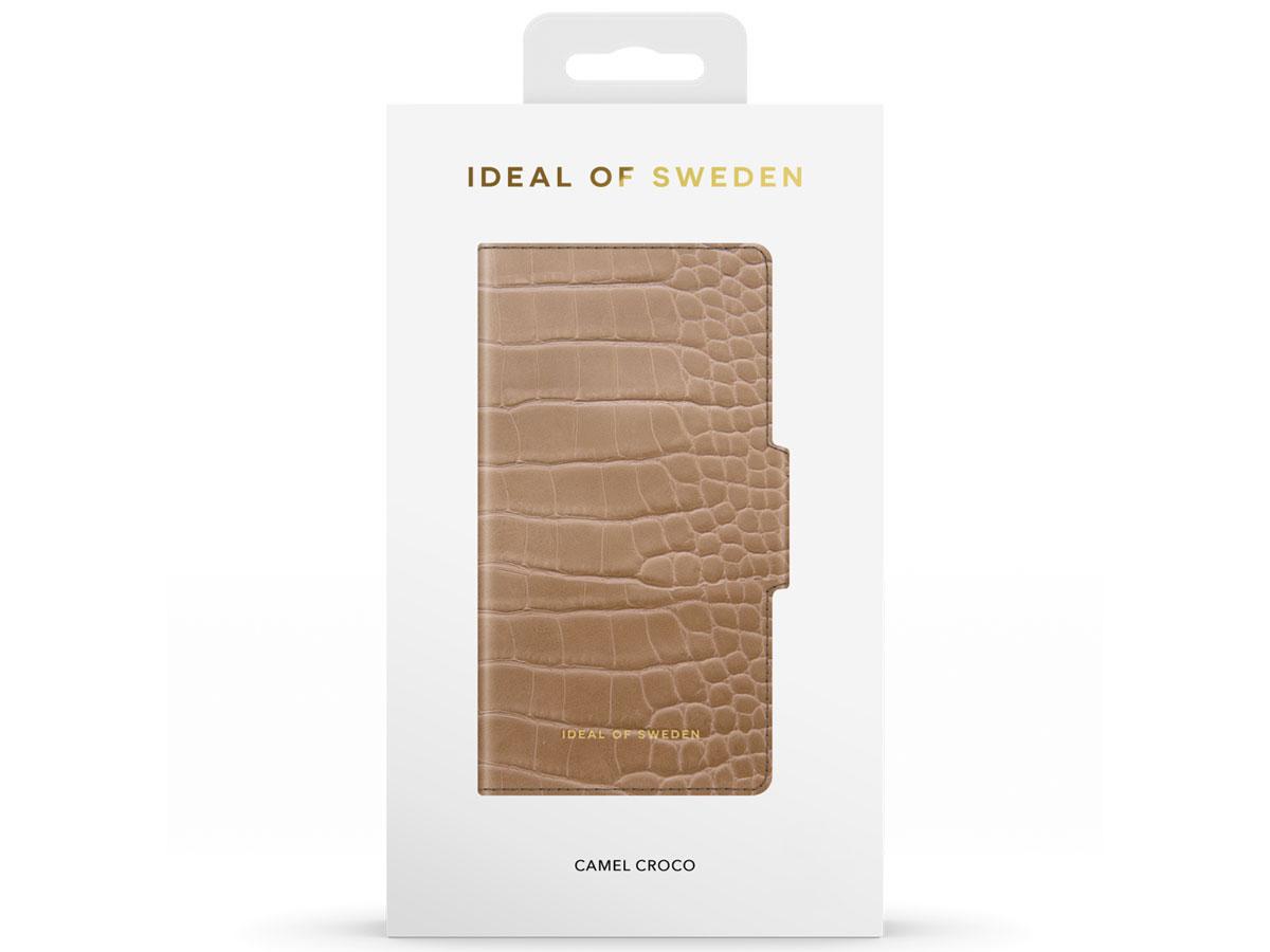 iDeal of Sweden Atelier Wallet Camel Croco - iPhone 13 Mini hoesje