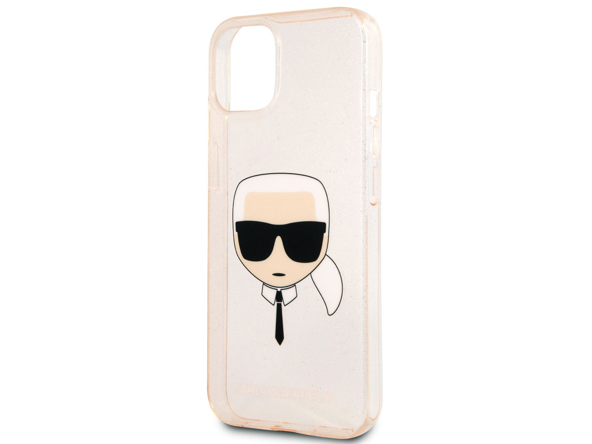 Karl Lagerfeld Ikonik Glitter Case Goud - iPhone 13 Mini hoesje