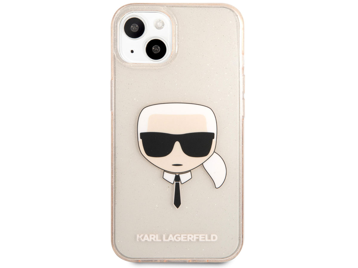 Karl Lagerfeld Ikonik Glitter Case Goud - iPhone 13 Mini hoesje